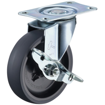 HAMMER CASTER 錘牌 415 E-UR 100-B 3UR-鏈輪E型自由制動器黑色聚氨酯車100mm